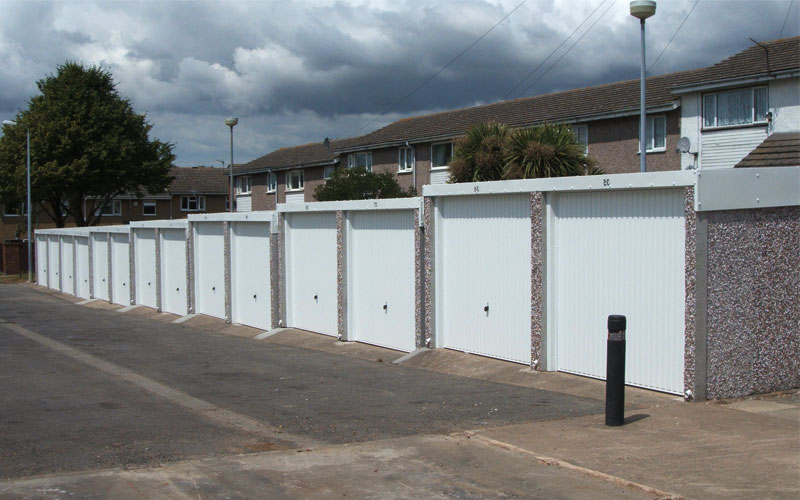 stepped battery garages